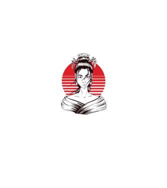 Geisha japoneză model alb pe tricou