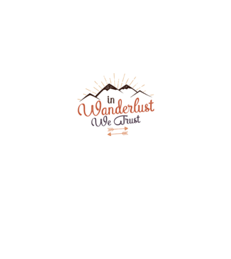In Wanderlust we trust model alb pe tricou