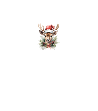 Festive Reindeer model alb pe tricou