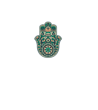 Mână Hamza - Mâna lui Dumnezeu Mandala model alb pe tricou