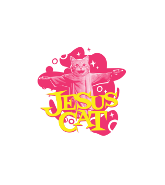Jesus Cat model alb pe tricou