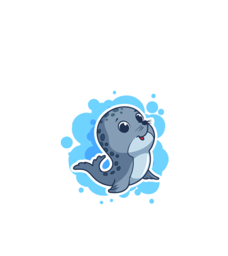 Sea Lion - Focă drăguță model negru pe tricou