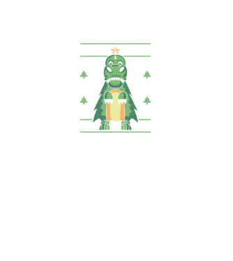 T-rex cu pulovăr urât model verde neon pe tricou