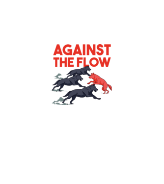 Against the flow - Împotriva curentului model alb pe tricou