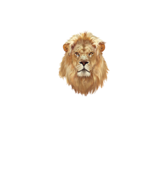 lion head paint model alb pe tricou