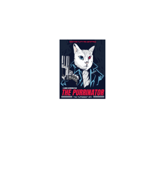 The Purrinator Pisică model gri pe tricou