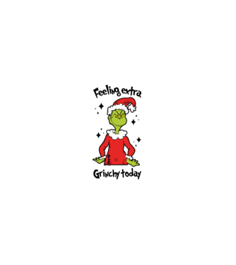 Feeling extra Grinchy today model alb pe tricou