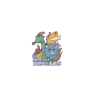Dungeons and Dinosaurs model verde pe tricou