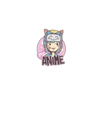 Fată drăguță Anime model albastru jeanși pe tricou