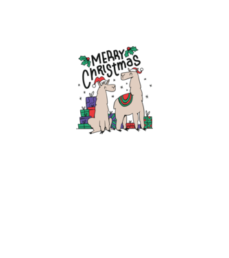 Alpaca de Crăciun model alb pe tricou
