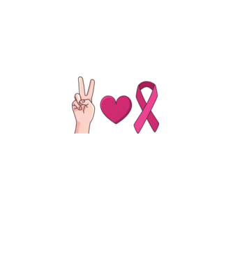 Peace Love lupta împotriva cancerului de sân model alb pe tricou