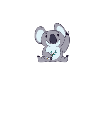 Koala drăguț model alb pe tricou