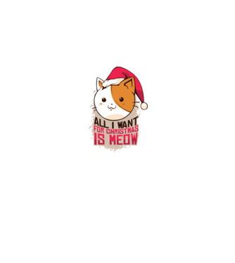 All I want for christmas is MEOW tricou cu pisică model albastru jeanși pe tricou