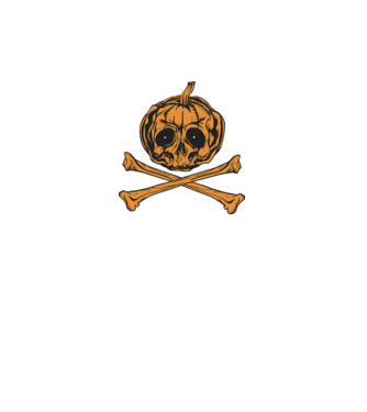 Dovleac craniu Halloween model negru pe tricou
