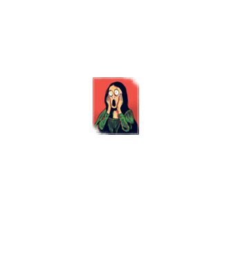 Mona Lisa țipăt model negru pe tricou