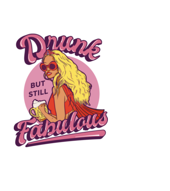 Drunk but still Fabulous model negru pe tricou