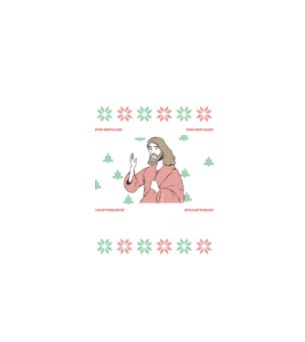 'Go Jesus, It''s Your Birthday Ugly Sweater' model negru pe tricou