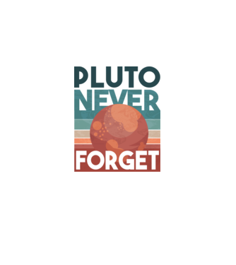 Pluto never forget model negru pe tricou