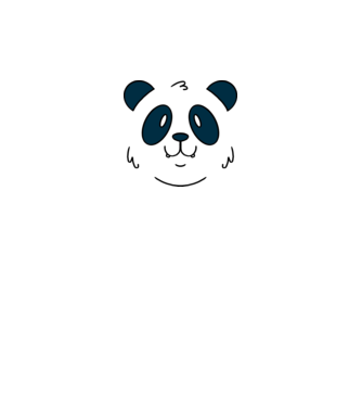 Cap de panda model alb pe tricou