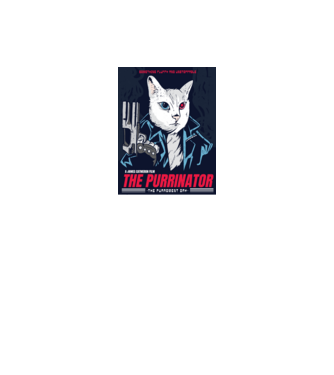 The Purrinator Pisică model gri pe tricou