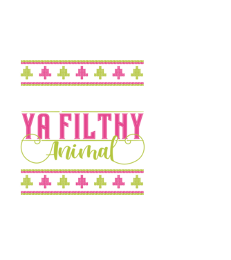 Merry Christmas Ya Filthy Animal model alb pe tricou