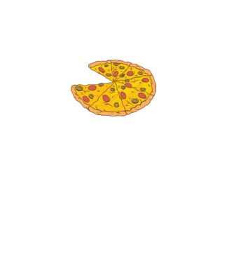 Felii de pizza Cuplu model alb pe tricou