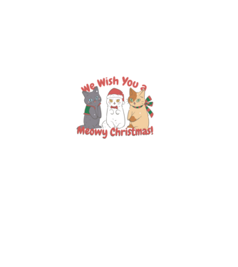 We wish You a Meowy Christmas model negru pe tricou