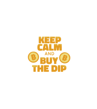 Keep calm and buy the dip Bitcoin model negru pe tricou