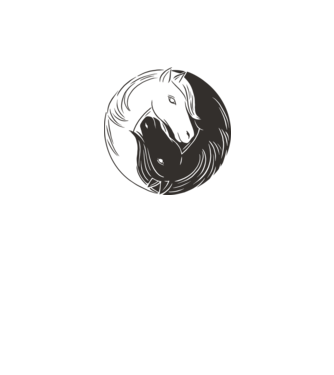 Călăreț Yin Yang model alb pe tricou
