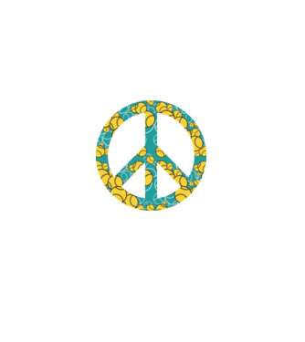 Simbol Baseball Peace model negru pe tricou