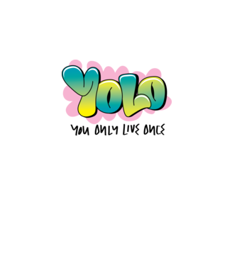 YOLO - You only live once model alb pe tricou