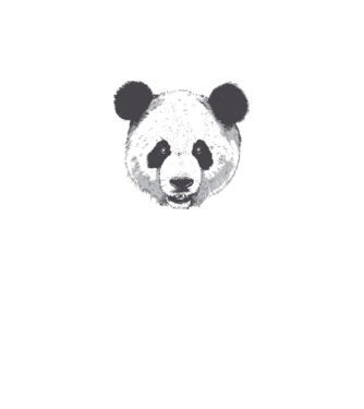 Cap de panda model alb pe tricou