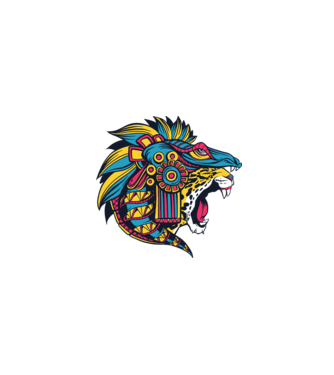 Aztec Jaguar model alb pe tricou