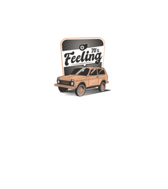 Mașină Retro anii 70 Lada Niva model turcoaz pe tricou