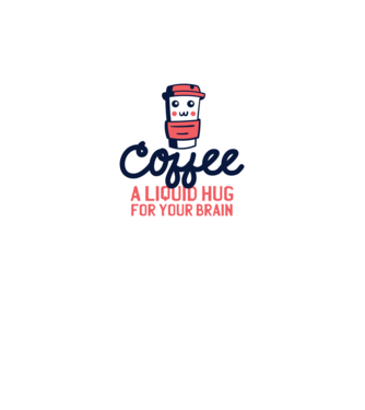 Cafea - o îmbrățișare lichidă pentru creier model gri pe tricou