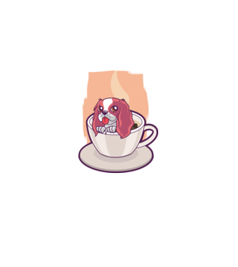 Cafea câine model mov pe tricou