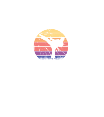 Karate Retro model negru pe tricou