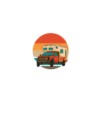Campervan Retro model negru pe tricou