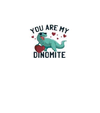 You are my Dinomite tricou cu dinozaur și inimă model alb pe tricou