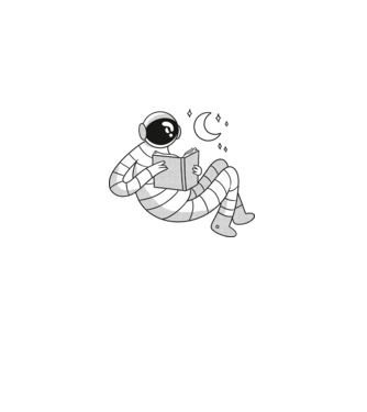 Lectură Astronaut model verde pe tricou