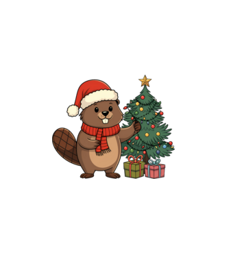 Bober Kurwa Christmas 2 model alb pe tricou