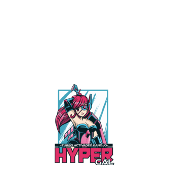 Hyper Gal - Fată Anime model negru pe tricou