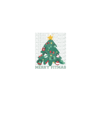 Merry Fitmas Fitmas Pom de Crăciun Fitness model negru pe tricou