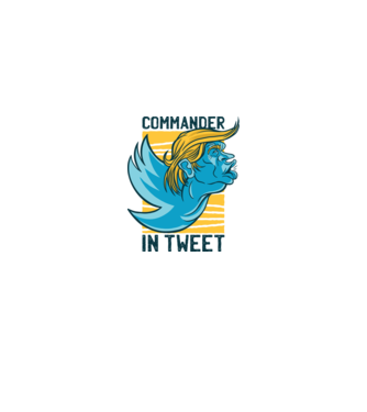 Commander in Tweet - Trump model alb pe tricou