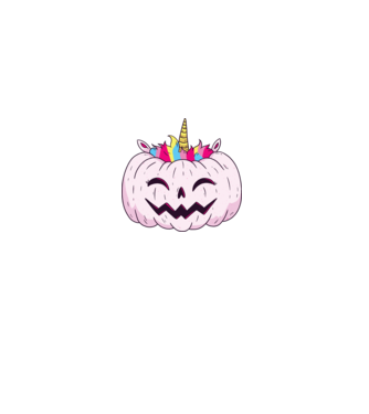Unicorn Dovleac Halloween model albastru închis pe tricou