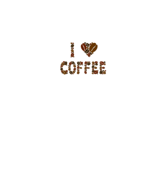 I Love Coffee model alb pe tricou