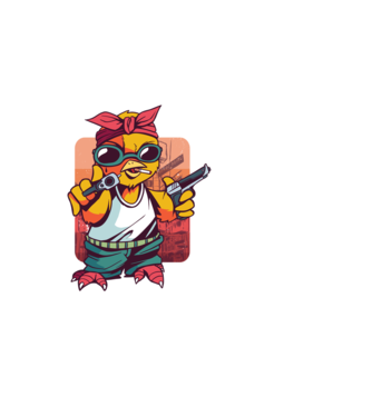 Pew Pew Pew Madafakas Pui model alb pe tricou