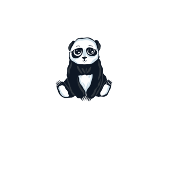 Panda drăguț model gri pe tricou