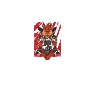 Gamer Ciobănesc german Apex model gri pe tricou