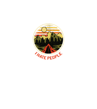 Urăsc oamenii tricou de camping model negru pe tricou